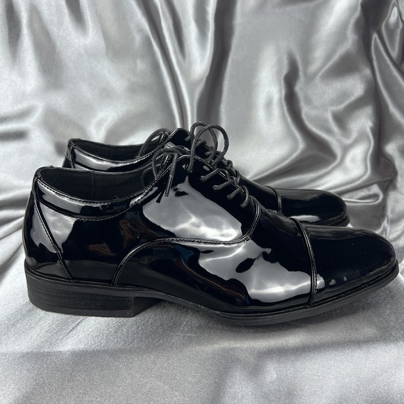 Stacy Adams Mens 9 Wide Gala Tuxedo Shoes Black Patent Leather 24998-004 Wedding - Picture 3 of 16